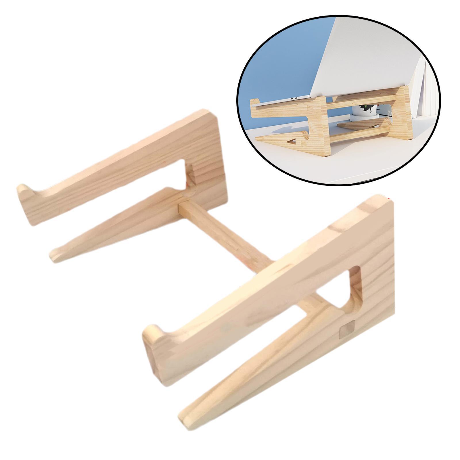 Wooden Laptop Stand Vertical Heightening Stand Detachable Lightweight Computer Stand for Desk