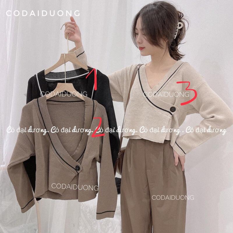 Áo len cổ chữ Y