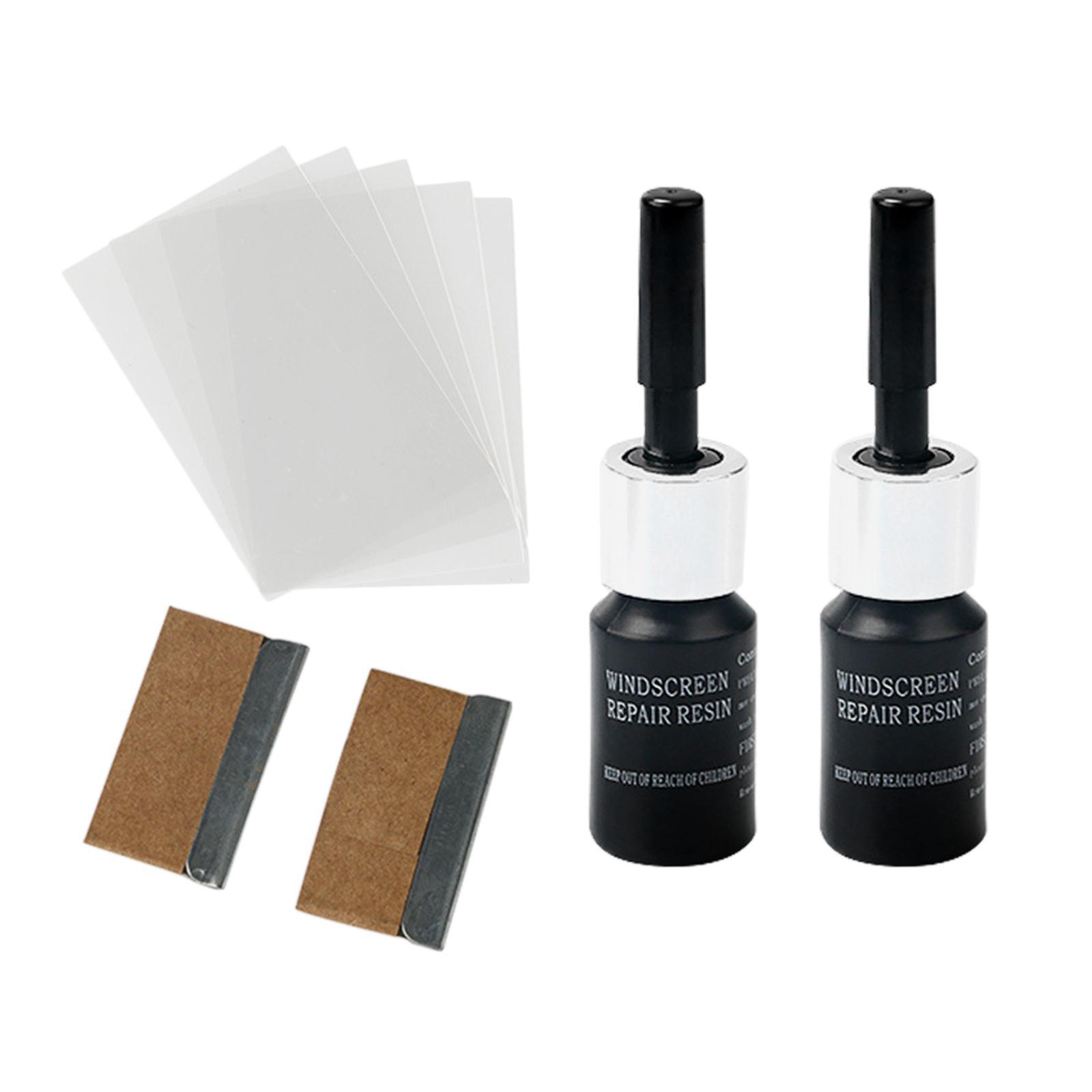 2Pcs Vehicle Glass Repair Fluid Windshield Resin Crack Tool Car Fix Windscreen Tool