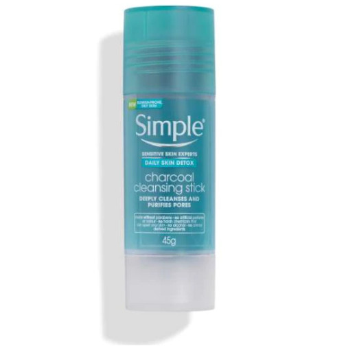 Thanh lăn rửa mặt cho da dầu Simple Daily Skin Detox Charcoal Cleansing Stick - 45g