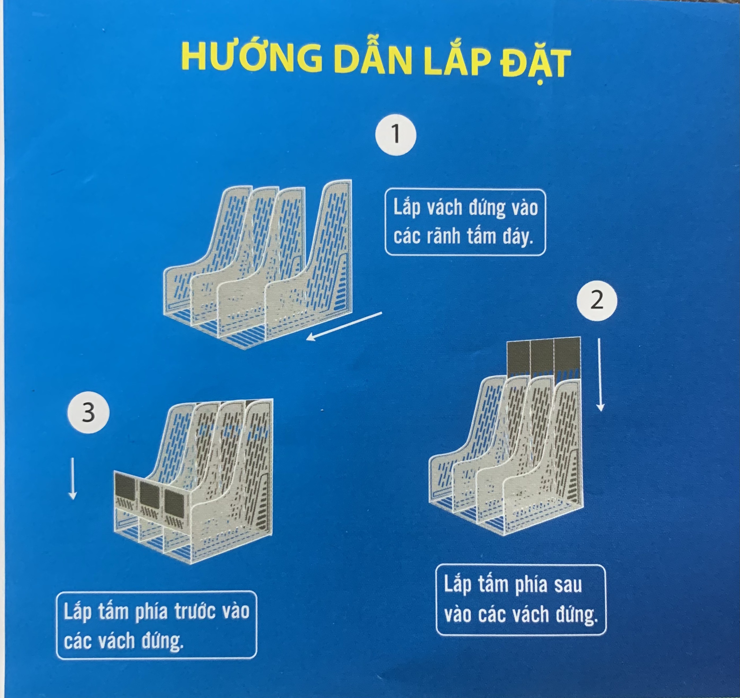 Kệ File nan 3 ngăn xanh, ghi  đựng tài liệu đứng bền đẹp