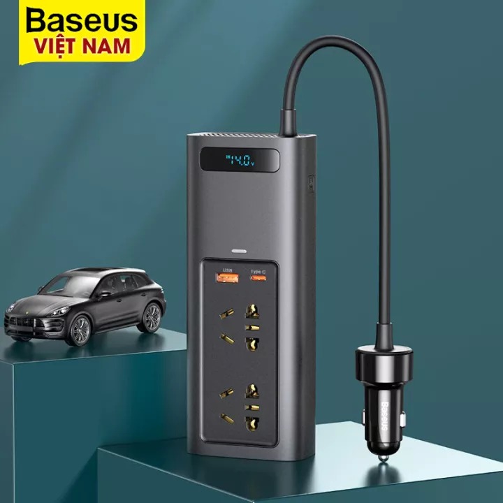 Bộ sạc chuyển nguồn điện ô tô Baseus 150W In-car Inverter loại 220V(CN/EU) và loại 110V(US/JP) - Hàng chính hãng
