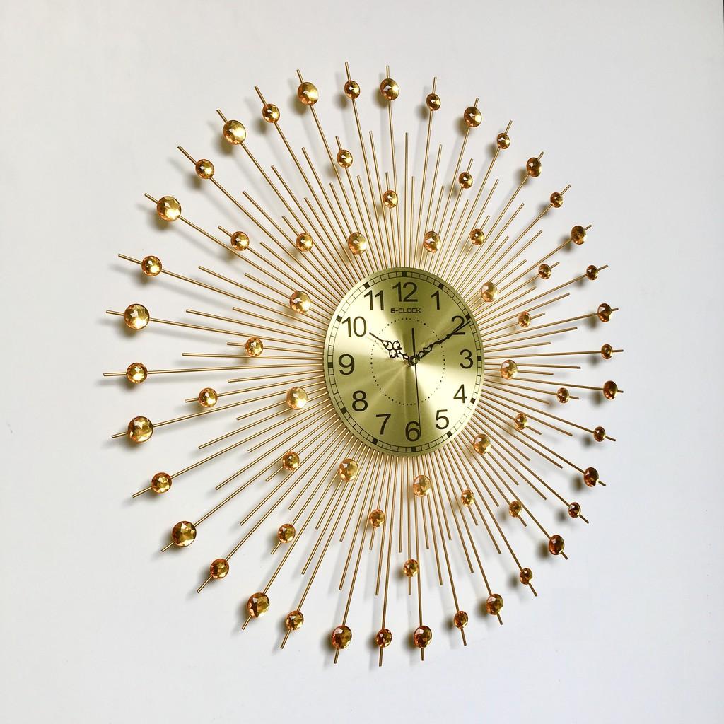 Đồng hồ treo tường GCLOCK loại to KT 750mm cao cấp làm từ kim loại sơn tĩnh điện chạy máy kim trôi chuẩn