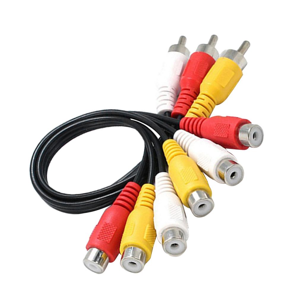 Female RCA to 3RCA Cable Male Jack Splitter Adapter Cable forTV DVD Player