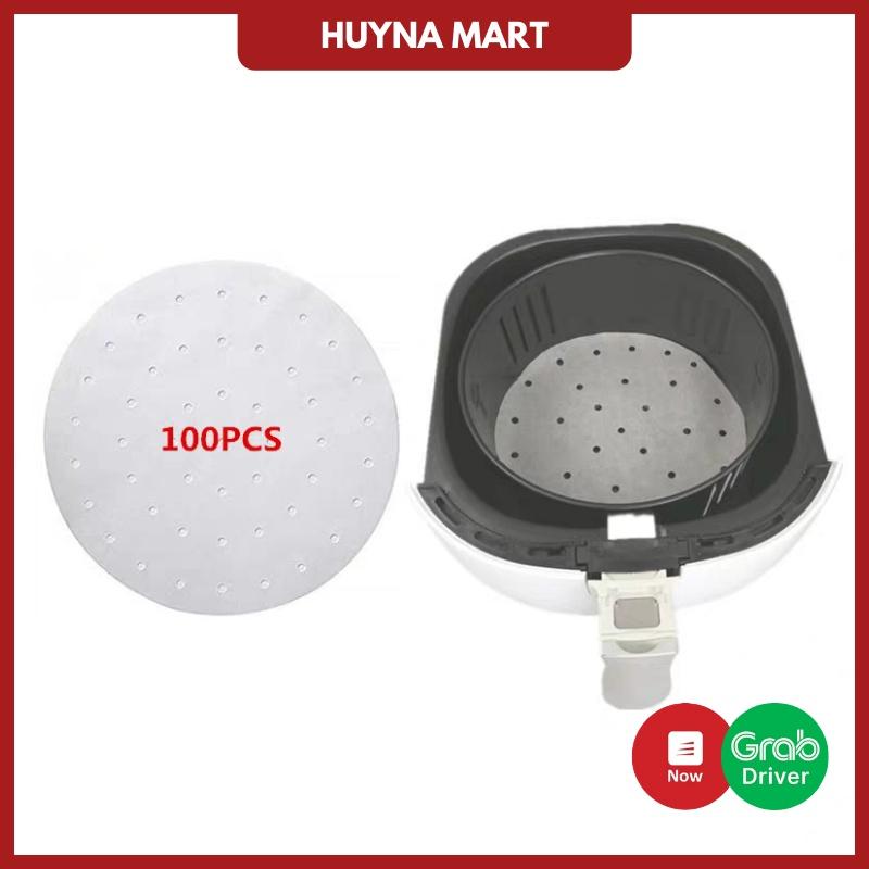 Giấy nến tròn đục lỗ size 23cm 100 tờ cho hấp, nướng, nồi chiên không dầu