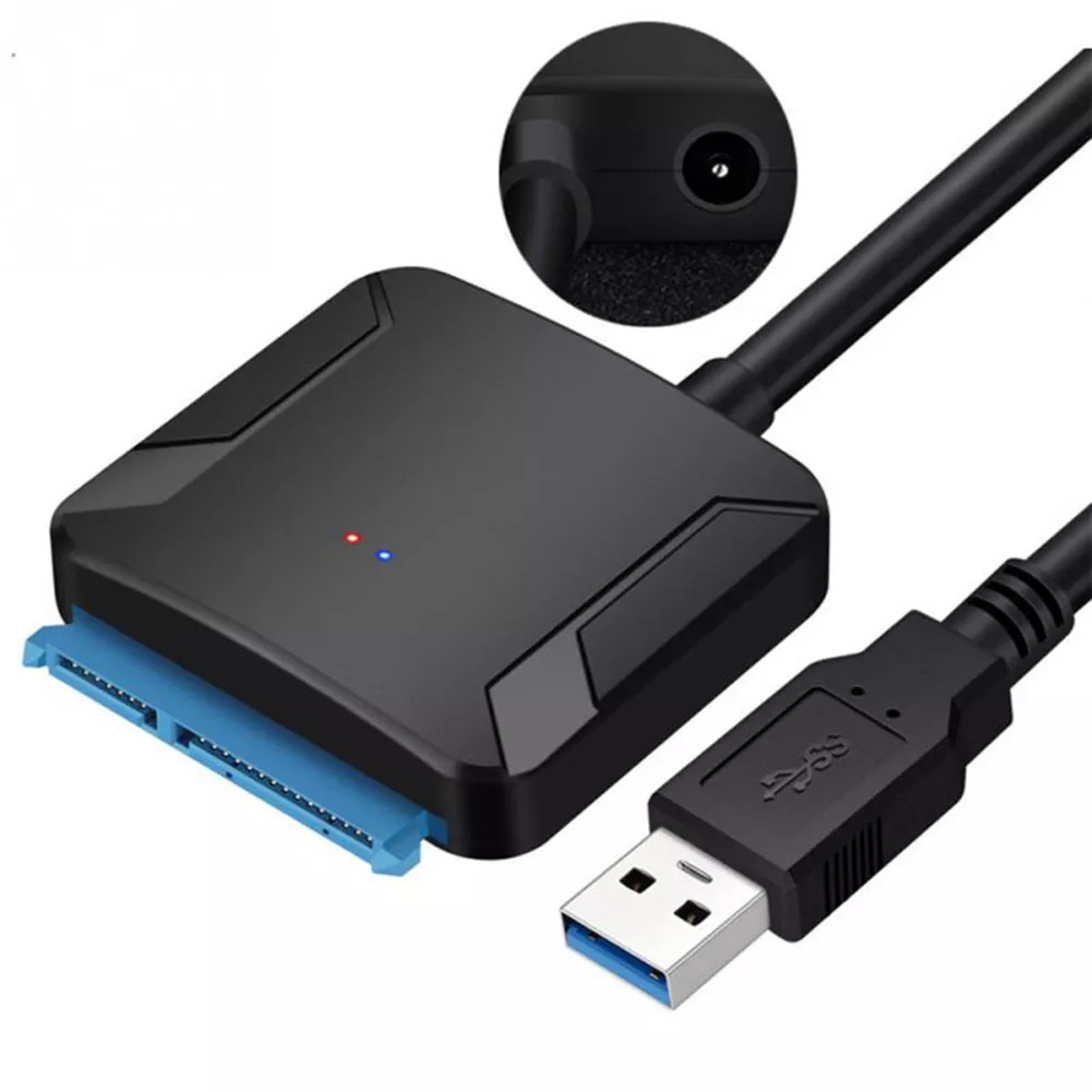 Bộ Chuyển Đổi Cáp Ổ Cứng USB SATA III Đen Có đèn báo tín hiệu tốc độ cao