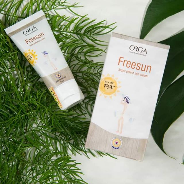 Kem chống nắng trắng da ORGA – FREESUN 30ML- Chăm sóc da, chống nắng, giúp bảo vệ da tránh tác hại từ ánh nắng mặt trời, tia tử ngoại; góp phần ngăn ngừa nhăn, nám da, cho làn da trông tươi sáng hơn.