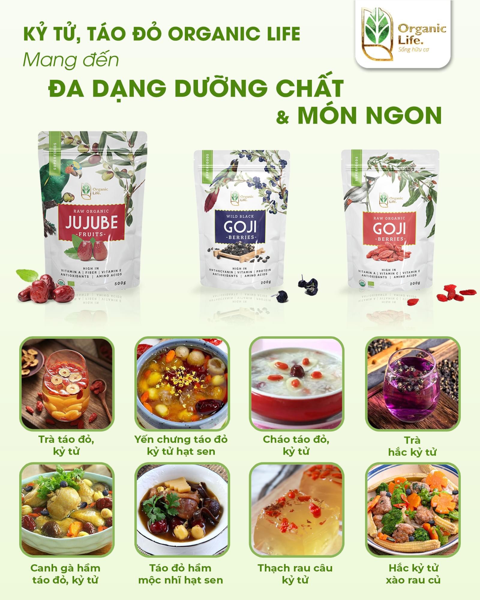 Táo Đỏ Hữu Cơ Organic Life 500g (Đặc sản nổi tiếng Vùng Thiểm Tây)