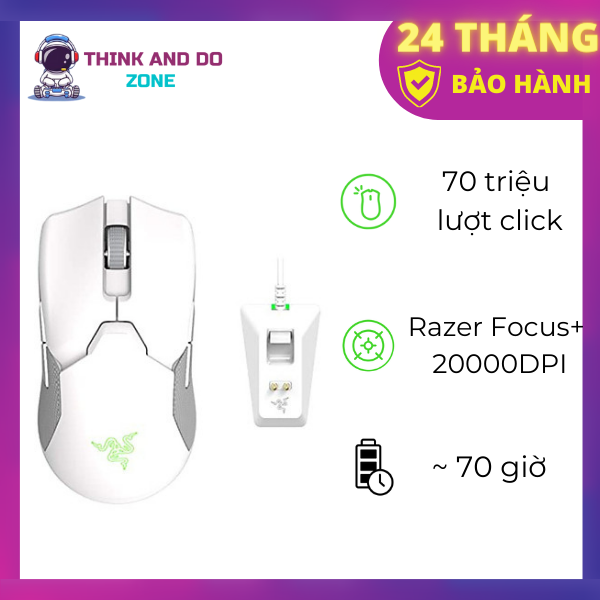Chuột Razer Viper Ultimate-Wireless-Charging Dock-Trắng_RZ01-03050400-R3M1- HÀNG CHÍNH HÃNG