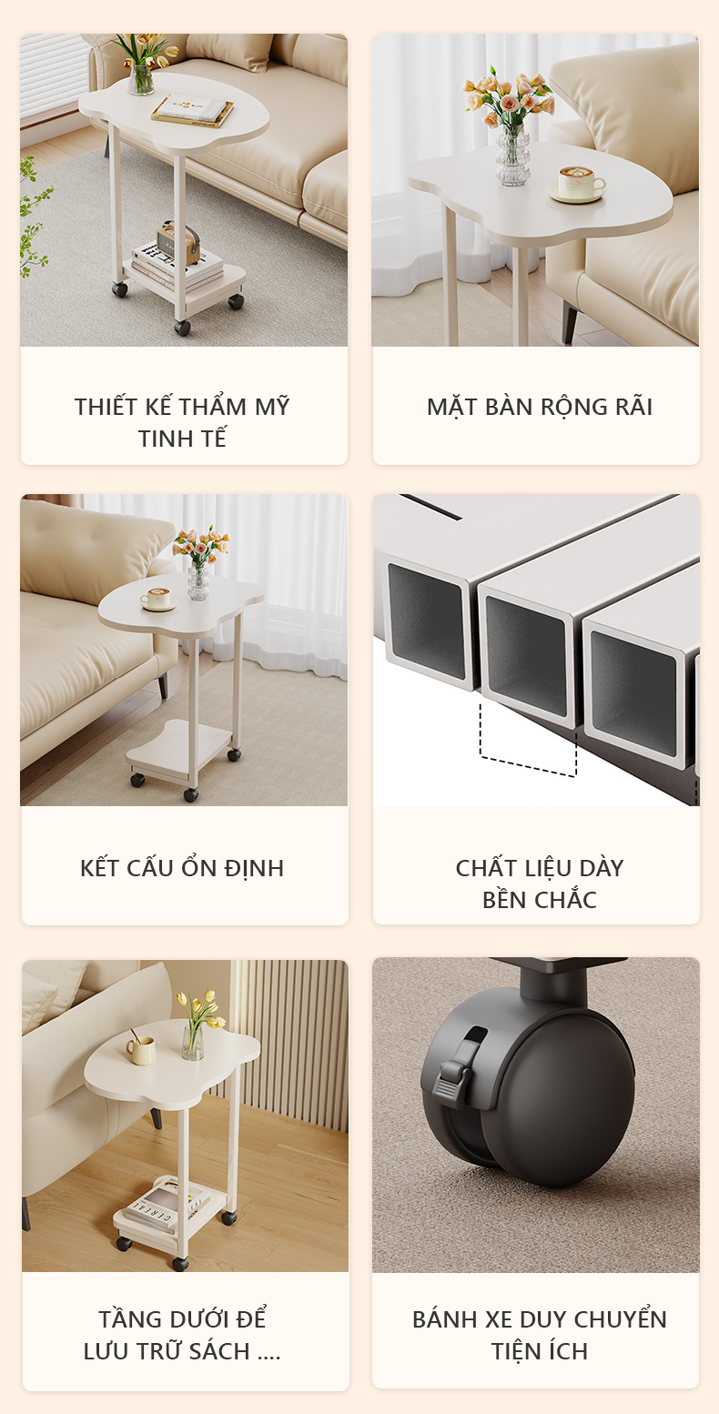 Bàn phụ sofa, bàn cafe họa tiết mặt mèo dễ thương decor phòng cực xinh thương hiệu IGA - GM117