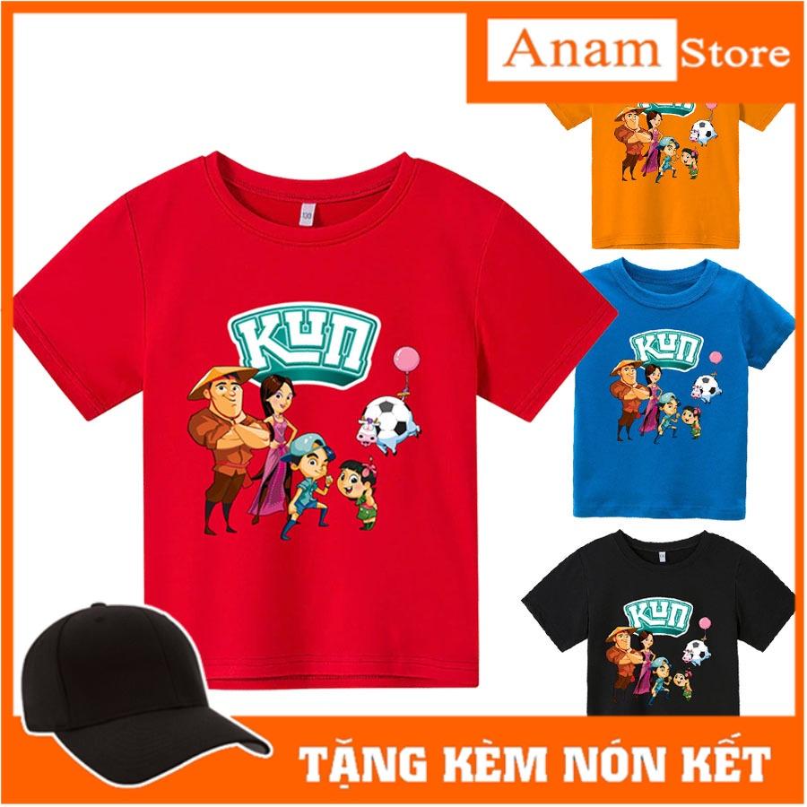 Áo thun cho bé kun 5, 4 màu, có size người lớn, Anam Store