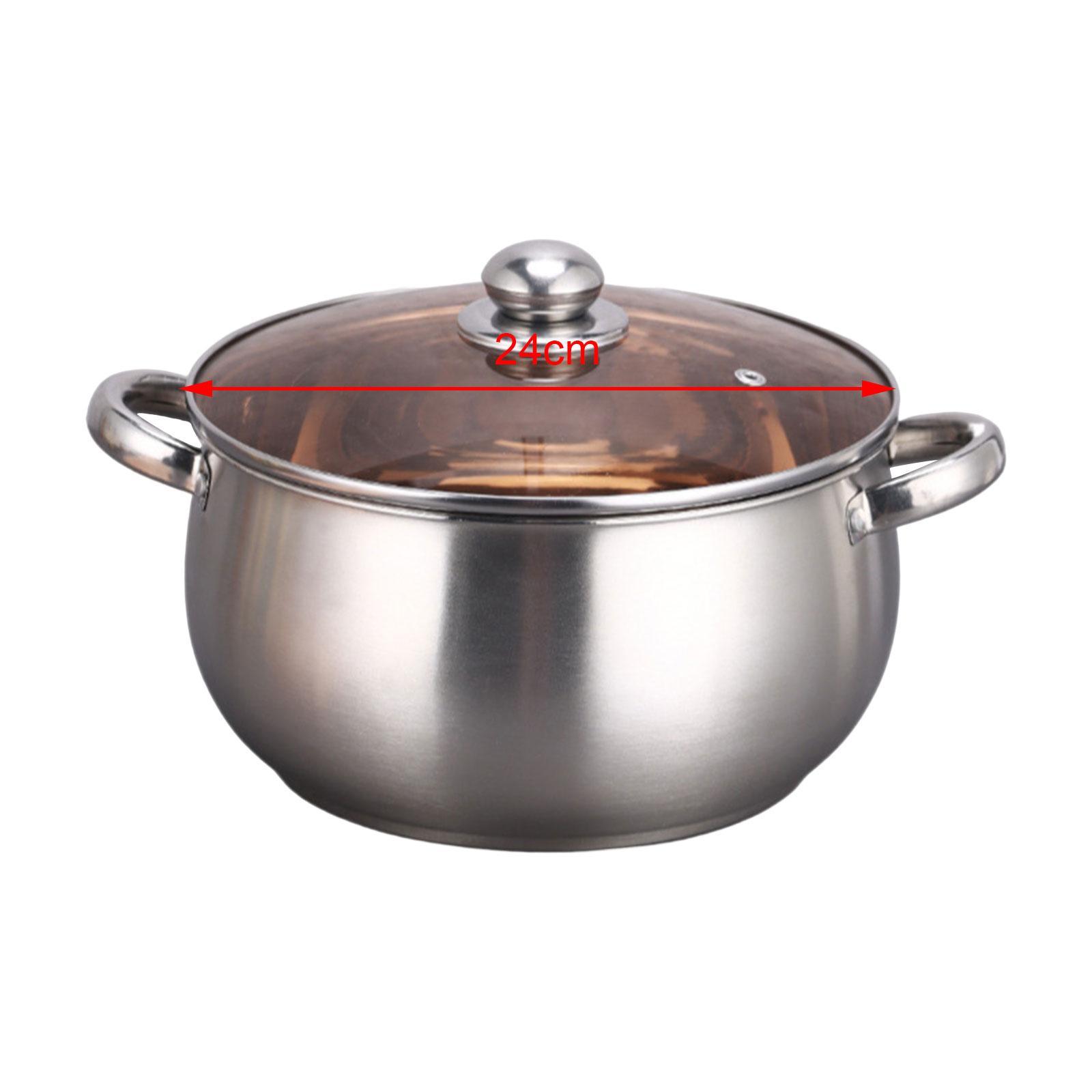 Stainless Steel Stockpot with Lid Kitchen Cooking Pot, Dual Handle, Pasta Soup Pot, Easy to Clean, Nonstick Soup Pot Small Saucepan for Cooking