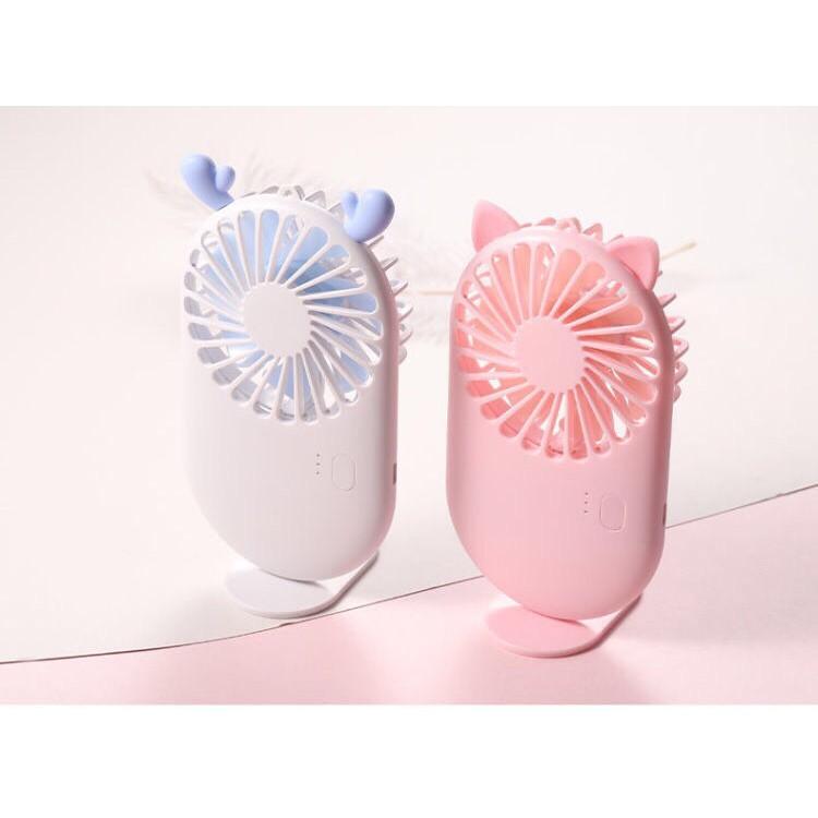 Quạt Cầm Tay Mini Pocket Fan siêu dễ thương có chân đỡ