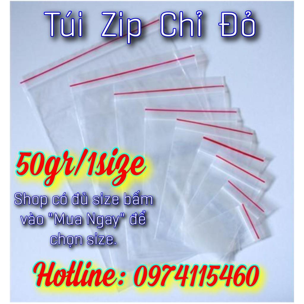 50gr túi zipper chỉ đỏ (50gr/1size)