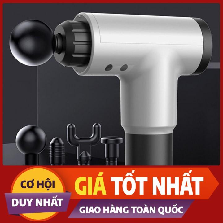 Máy Massage 6 Chế Độ  4 Đầu Fascial Gun Trị Nhức Mỏi Vai Gáy,Đau Giãn Căng Cơ.....