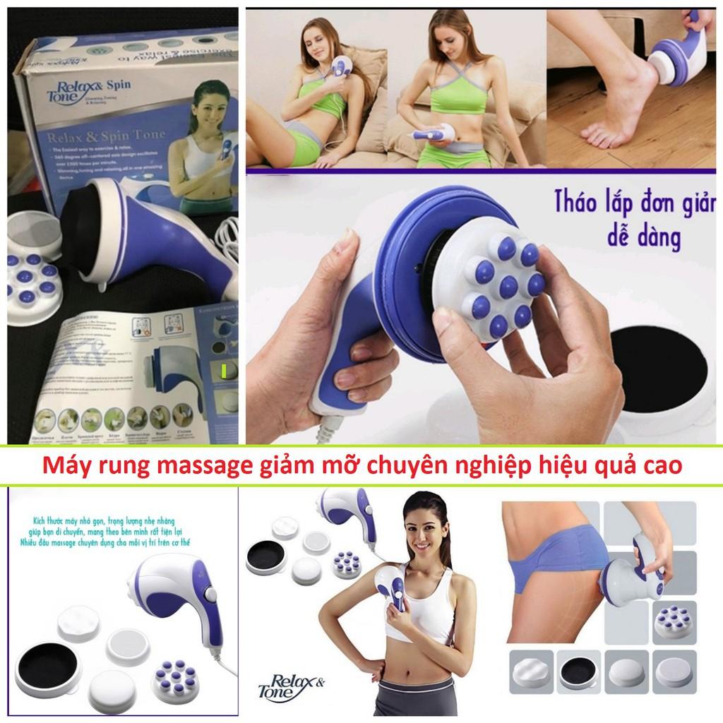 Máy massage toàn thân Relax & Spin Tone kèm 5 đầu rung giảm mỡ bụng hiệu quả tại nhà