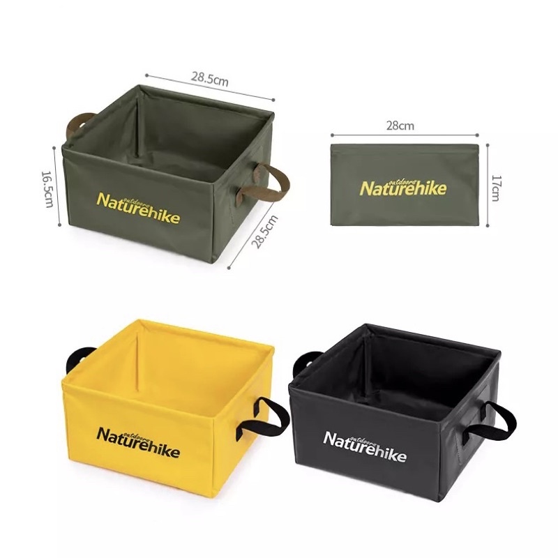 Đồ cắm trại xô nước Naturehike campoutvn hình vuông du lịch dã ngoại gấp gọn NH19SJ007 đựng bia trái cây chứa nước A257