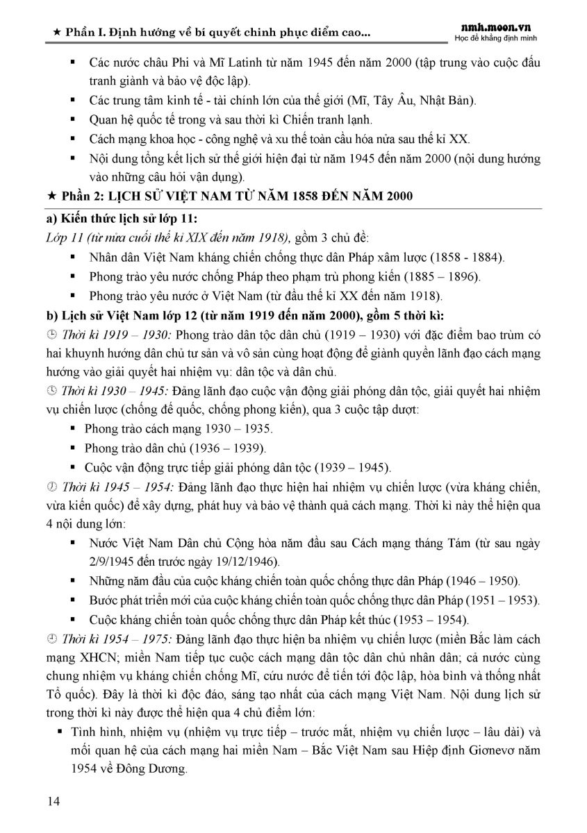55 Đề Thi Minh Họa Môn Lịch Sử (Chọn Lọc) - MOON