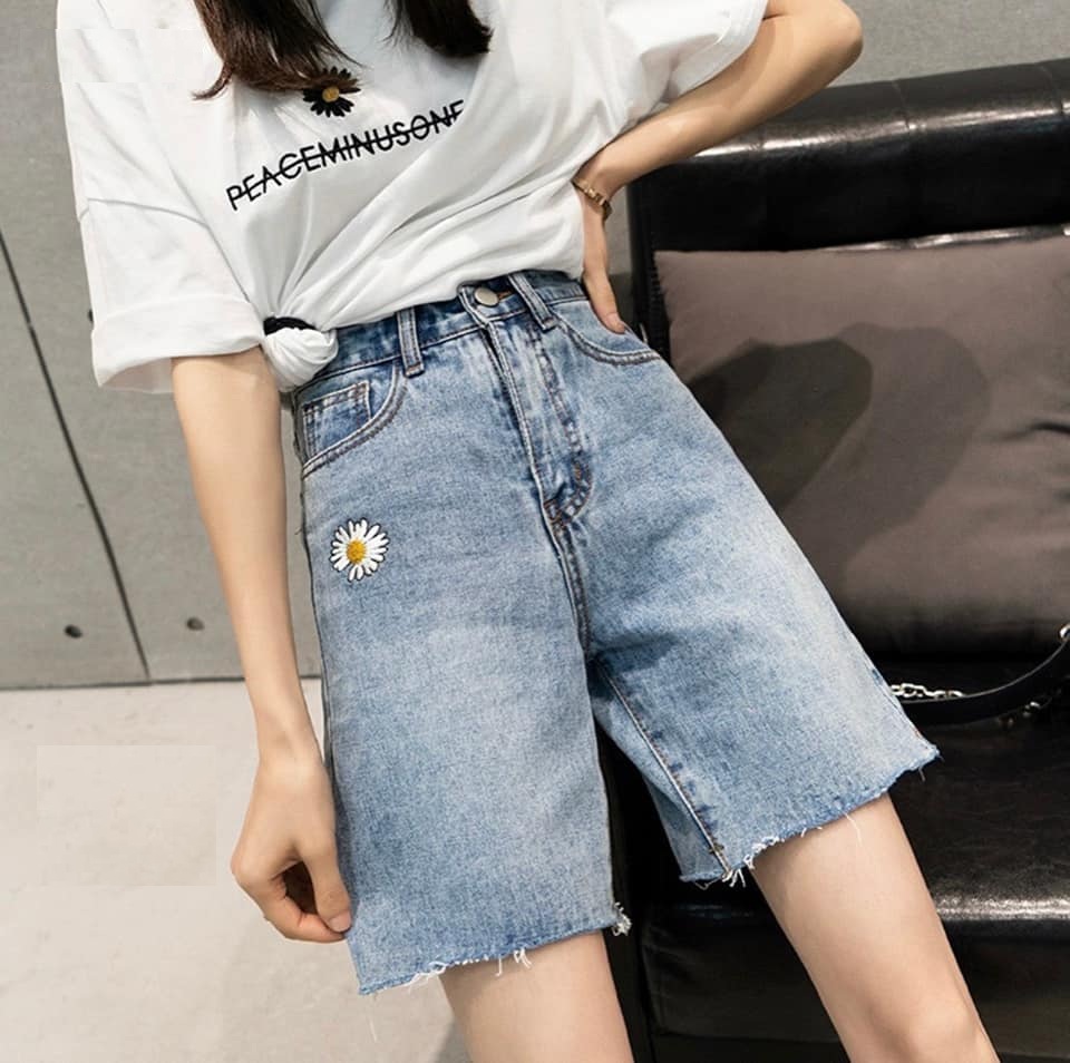 QUẦN SHORT JEAN NỮ NGỐ THÊU HOA  - GV5277