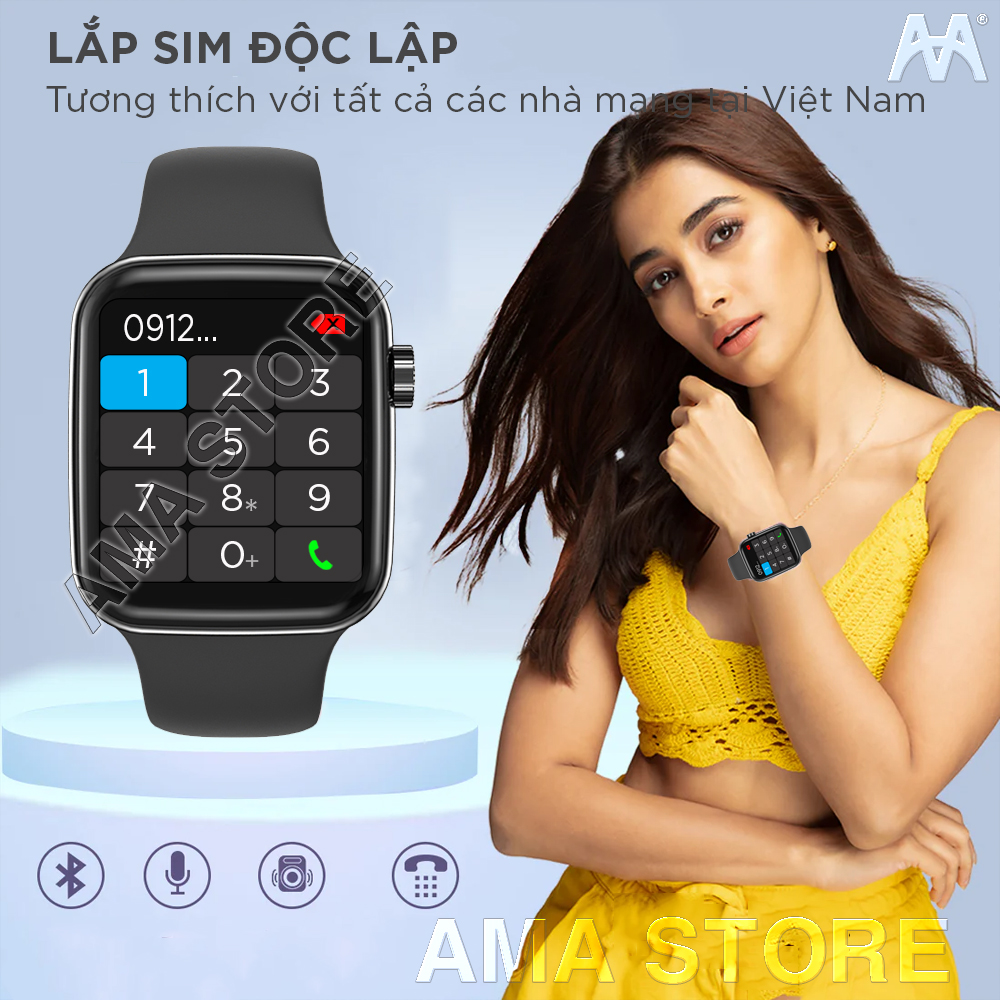 Đồng hồ Thông Minh gắn SIM độc lập Kết nối Bluetooth AMA Watch K10 dành cho Nam nữ, Trẻ em, Học sinh, Người lớn Hàng nhập khẩu