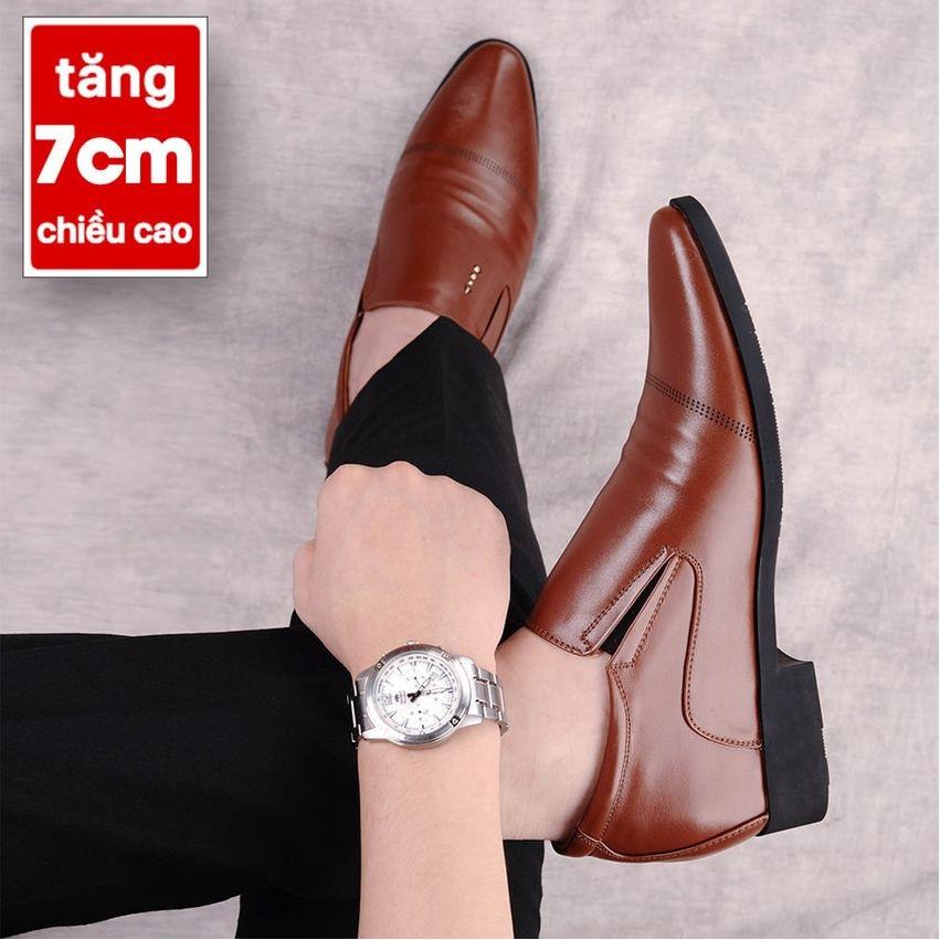 Giày Tăng Chiều Cao Nam Cao Ẩn 7cm Kín Đáo Bí Mật Từ Bên Trong Bảo Hành Nổ Da 2 Năm Mã TC126