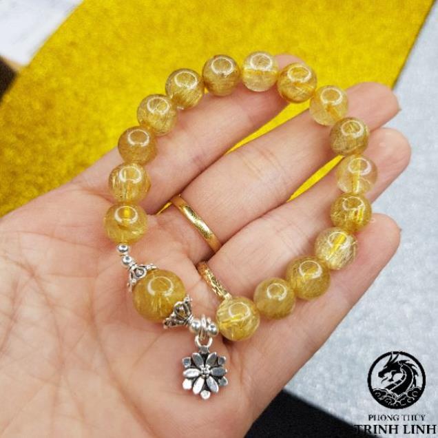 VÒNG TAY MÀU VÀNG VÀ HOA S925