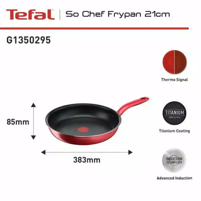 Chảo Lòng Sâu Tefal so chef G1358696 - hàng chính hãng Chiên Xào Tùy Ý Không bị Dính, Sát, An toàn cho Sức Khỏe