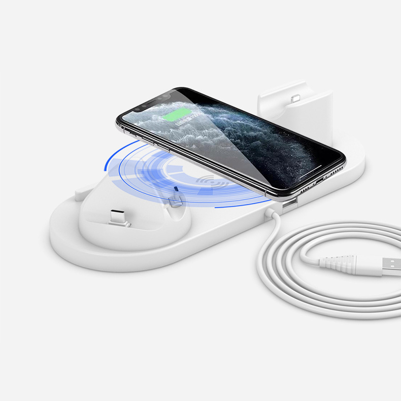 Đế sạc không dây đa năng 6 in 1, sạc nhanh không dây, dành cho iphone, sam sung, AirPods, Apple Watch