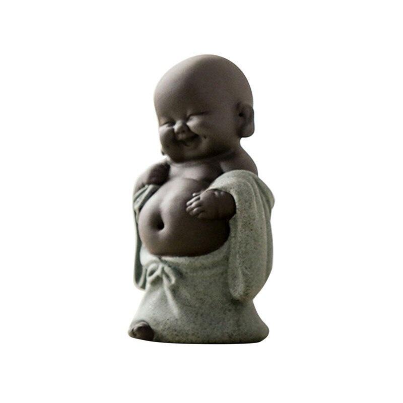 Buddha statues monk color sand ceramic home club geomantic decoration Purple Sand Figurines Tea Pet