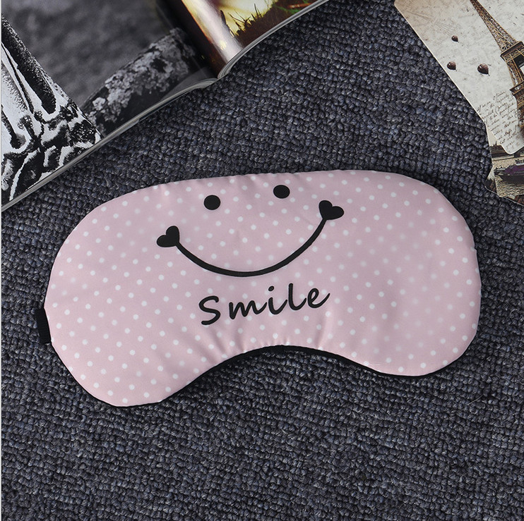 Bịt Mắt Ngủ Miếng Che Mắt Ngủ In Chữ Smile Có Túi Gel