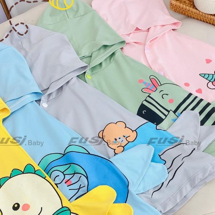 Áo Choàng chống nắng ,gió hình thú ngộ nghĩnh cho bé trai bé gái từ sơ sinh đến 20kg - Xanh Rêu