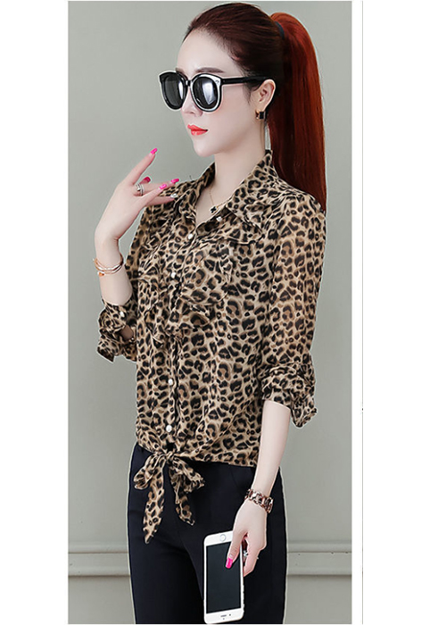 Áo Sơ Mi Kiểu Nữ Voan Cao Cấp Họa Tiết