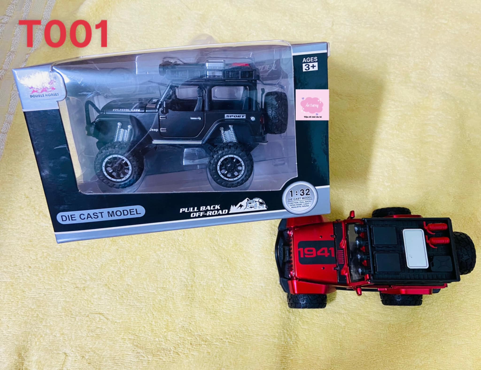 ( Xe kim loại) Xe mô hình 1:32 Jeep Wrangler Unlimited Rubicon hãng Double Horse