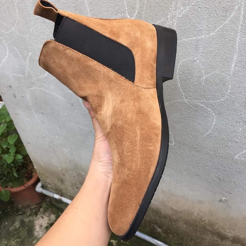 Chelsea Boots da lộn, đế đúc, tăng chiều cao 6cm