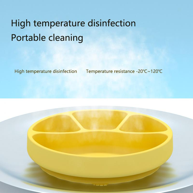 Không Chứa BPA Silicone Ăn Đĩa Có Nắp Đậy Cho Bé Nụ Cười Mặt Ghi Bộ Đồ Ăn Chống Trượt Nhà Hút Bát Kid Ăn Tập Ăn Tối