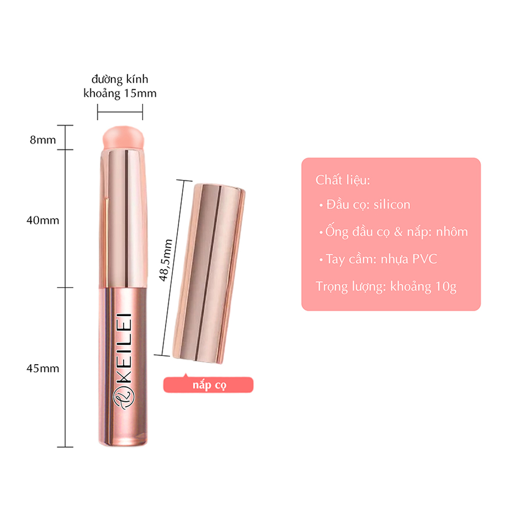 Cọ Trang Điểm Môi Đầu Silicon Thương Hiệu Keilei - Cho Màu Tự Nhiên &amp; Không Nhòe &amp; Gọn Nhẹ Tiện Dụng