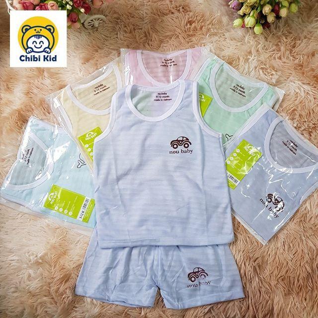 Set 5 bộ sát nách Noubaby mặc mát, bộ ba lỗ sát nách giá rẻ bất ngờ