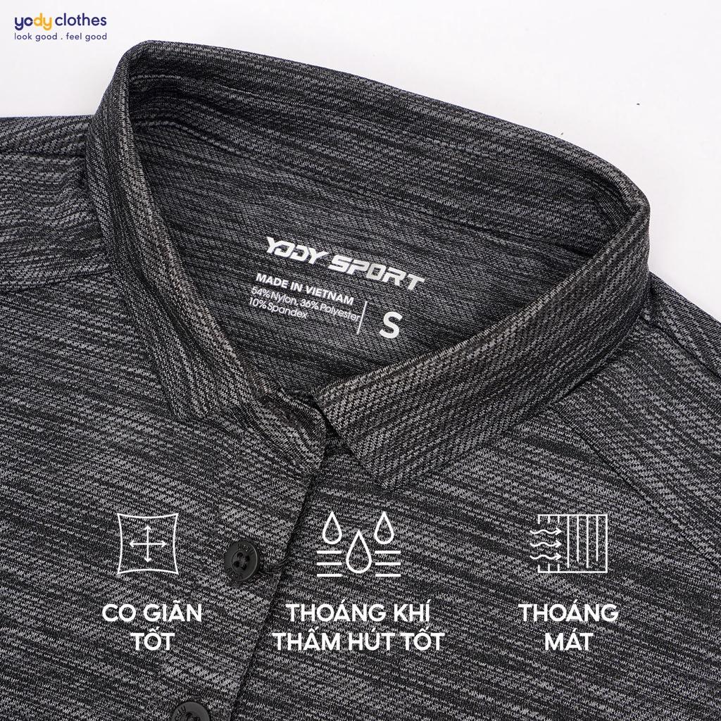 Áo polo nữ thể thao YODY in phản quang mát mẻ thấm hút mồ hôi siêu tốt SAN5004