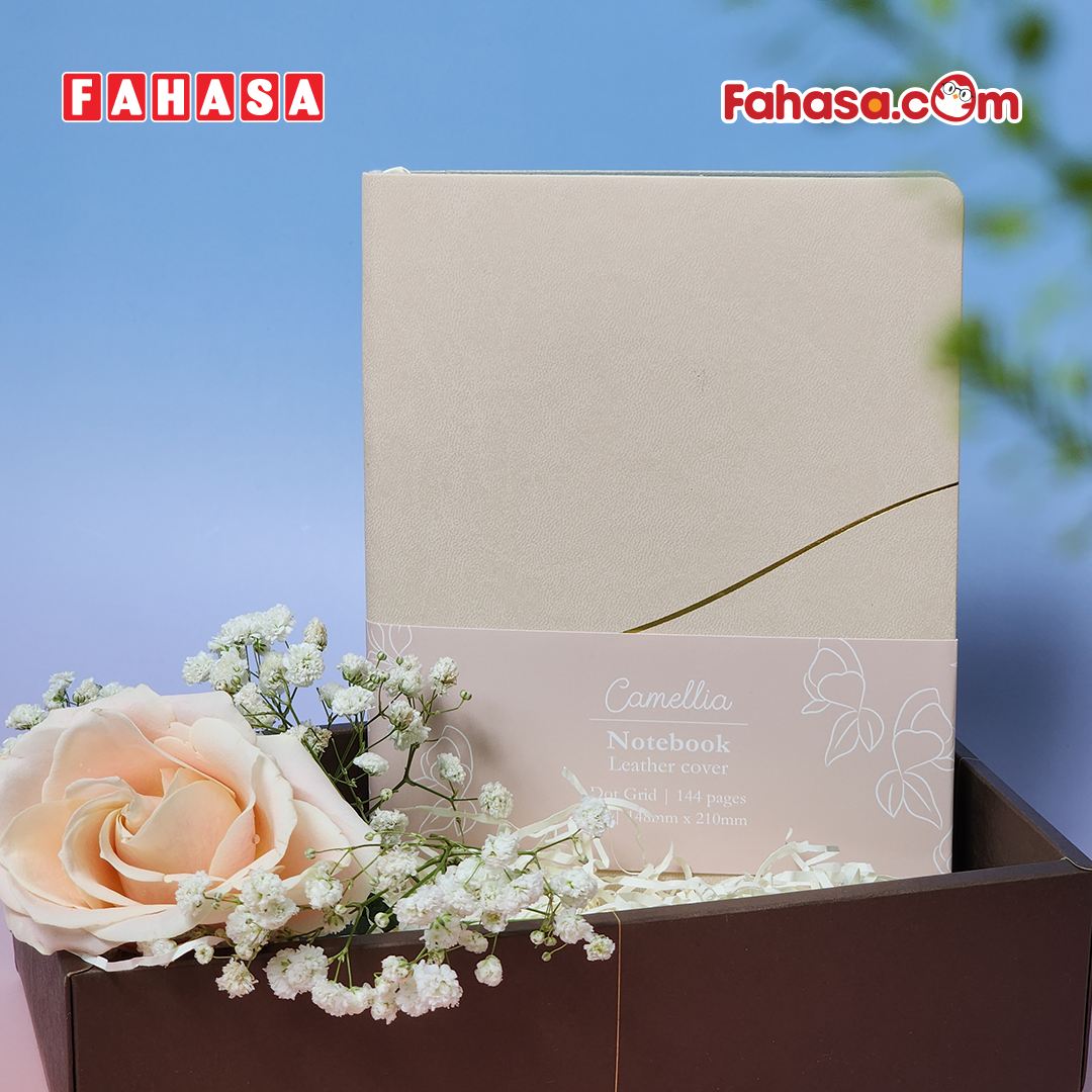 Sổ Da Bìa Cứng Camellia A6 - Kẻ Ngang - 120 Trang 100gsm - The Sun - Almond