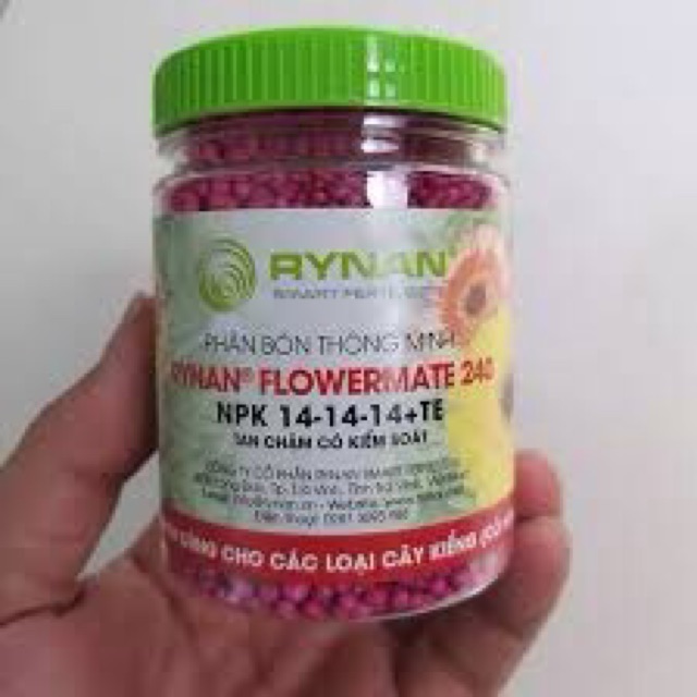 Phân bón thông minh có kiểm soát Rynan Flowermate NPK 14-14-14 +TE hũ 150gr