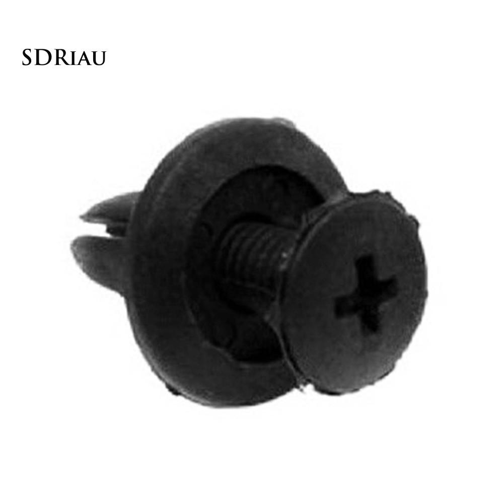 Bộ 100 đinh tán nhựa cố định tấm chắn bùn xe hơi lỗ 6mm