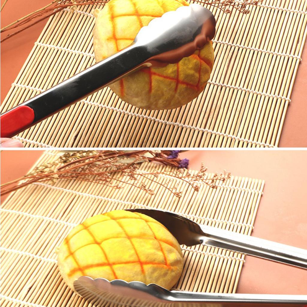 Stainless Steel Kitchen Tongs Locking Clip Metal Food Tongs Soft Grip Serving Tongs for BBQ Grilling Barbeque Parties Cooking Utensil