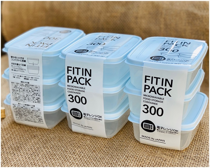 Hộp đựng thực phẩm tủ lạnh, dùng được trong lò vi sóng nắp nhựa dẻo Fitin Pack màu xanh mint hàng nội địa Nhật Bản AD20