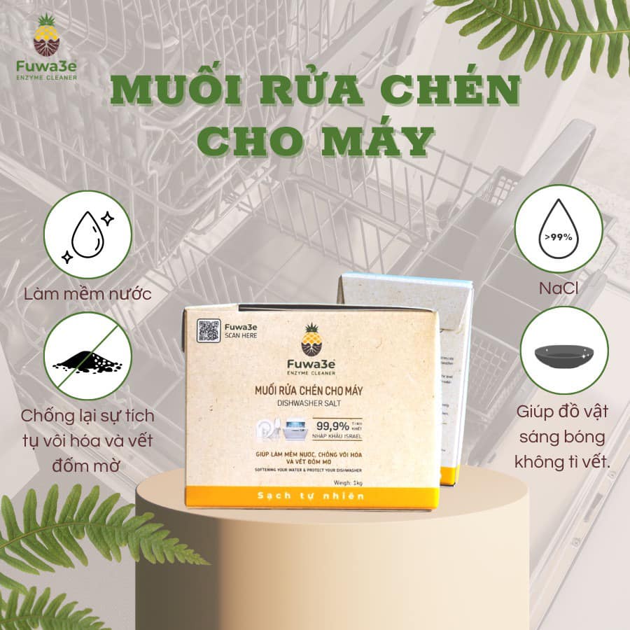 Muối rửa bát cho máy rửa chén bát Fuwa3e làm mềm nước 1kg