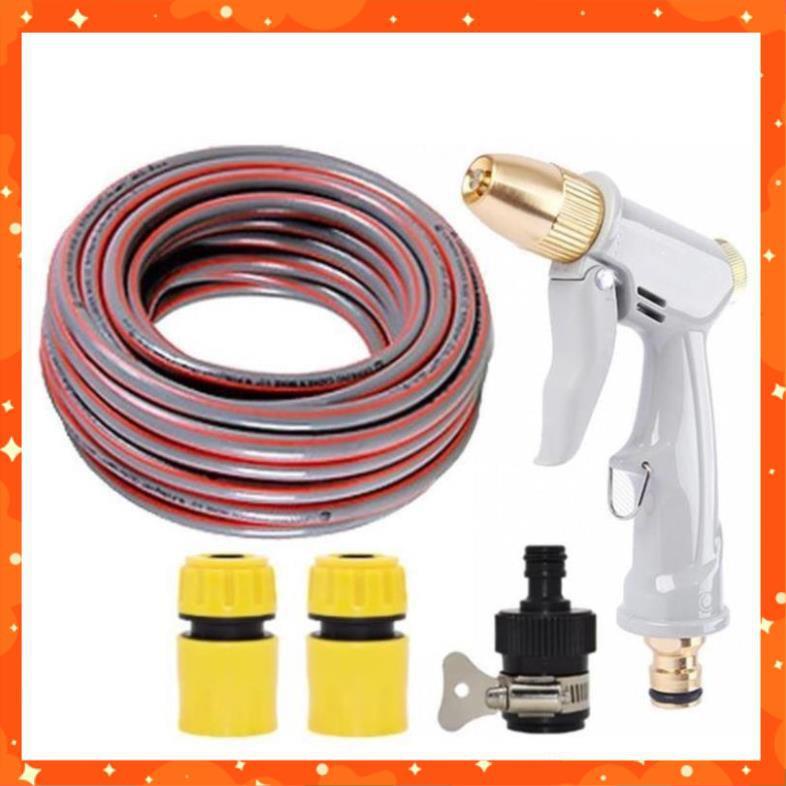 Bộ dây vòi xịt nước rửa xe, tưới cây tăng áp 3 lần, loại 7-10m 206846