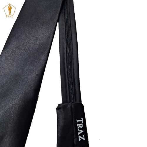 Caravat Cà Vạt TRAZ Đen Nam Bản Nhỏ 5Cm Dây Kéo Thắt Sẵn Tiện Lợi