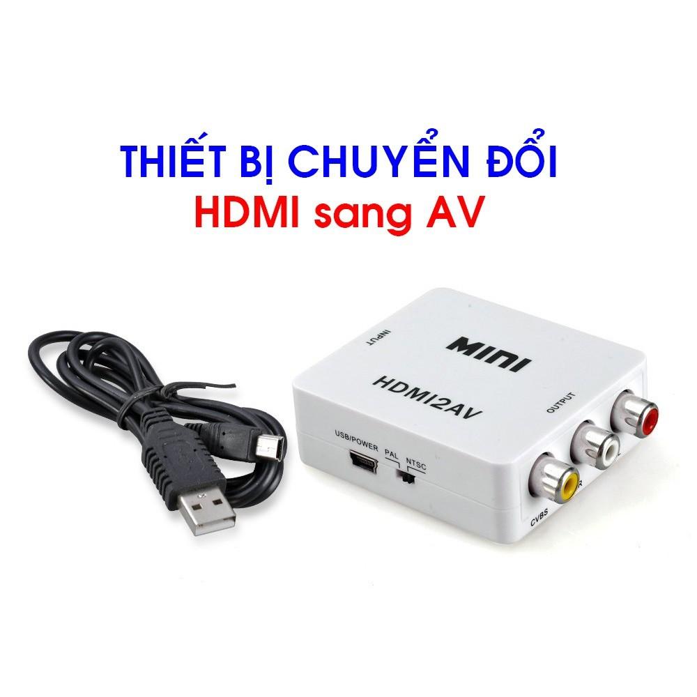 Hộp chuyển tín hiệu HDMI to AV có chip chuyển cho Androi box ra tivi cổng hoa sen Trắng