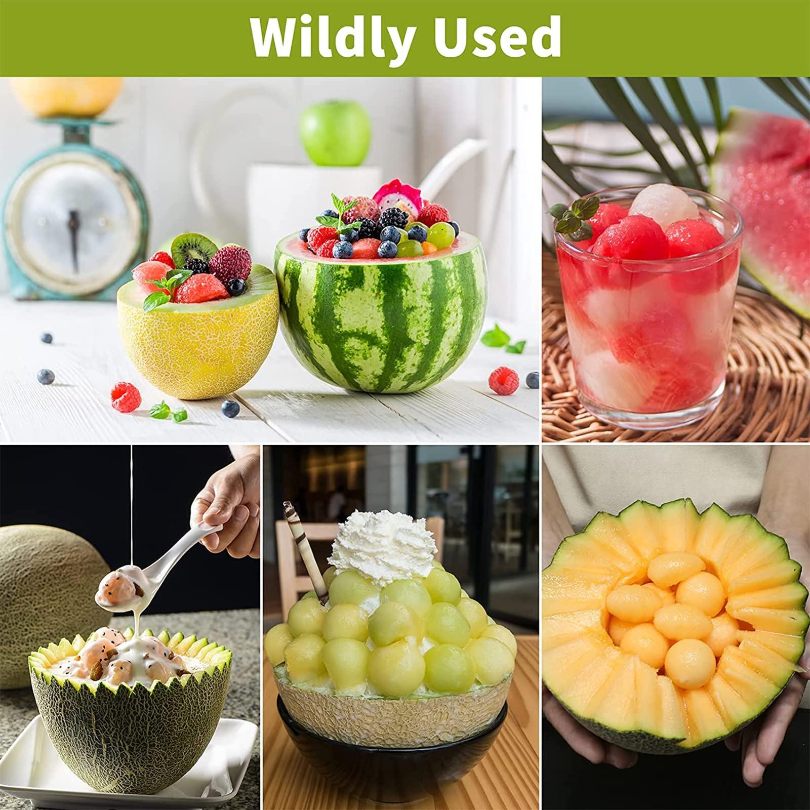 4PCS thìa trong thép không gỉ, muỗng nết đôi, 2 trong 1 con dao cắt, hòa tan hạt cho bong tróc trái cây, thìa dưa, để làm đĩa