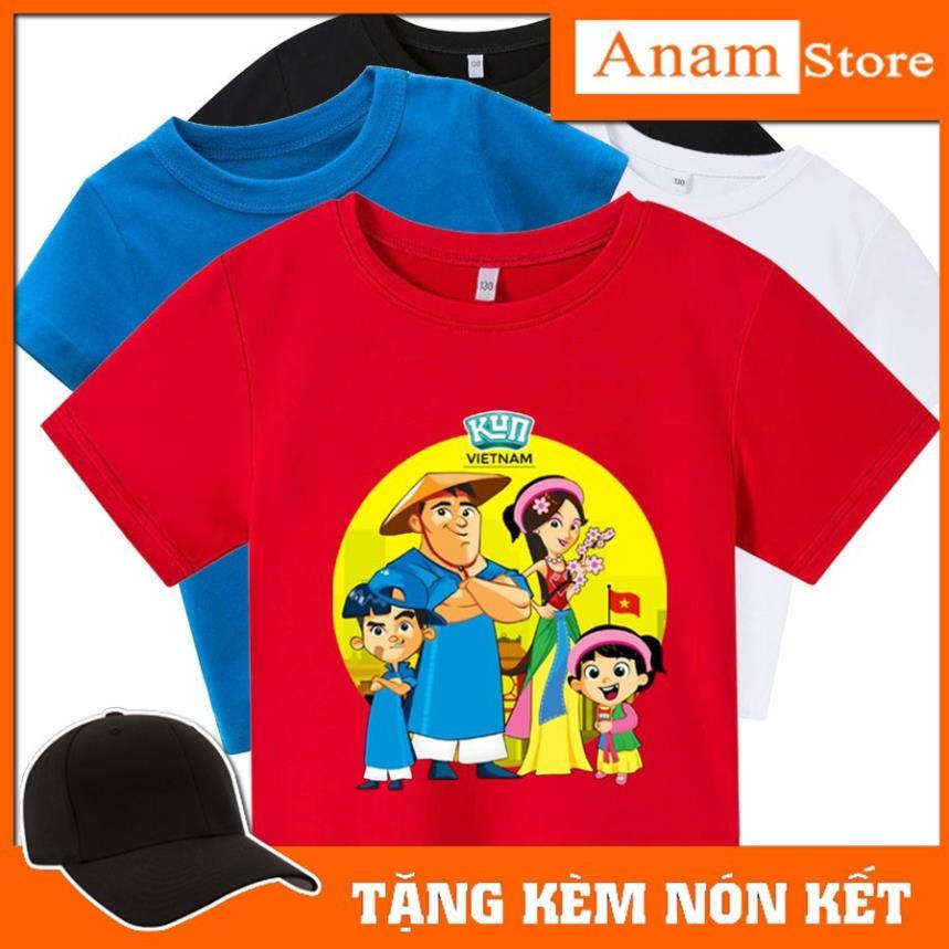 Áo thun trẻ em sữa kun 4, Gia đình nông dân siêu phàm, Tặng kèm nón kết, có size người lớn, Anam Store