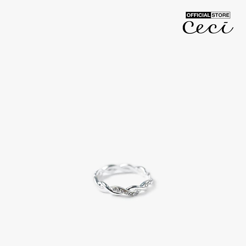 CECI - Nhẫn nữ xoắn vòng đính đá thời trang CC2-01000201